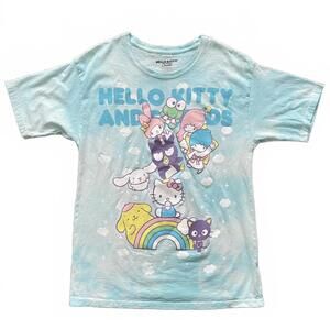 Hello Kitty And Friends Lightblue Tie-Dye & Multiclored SS T-Shirt Women's Sz M